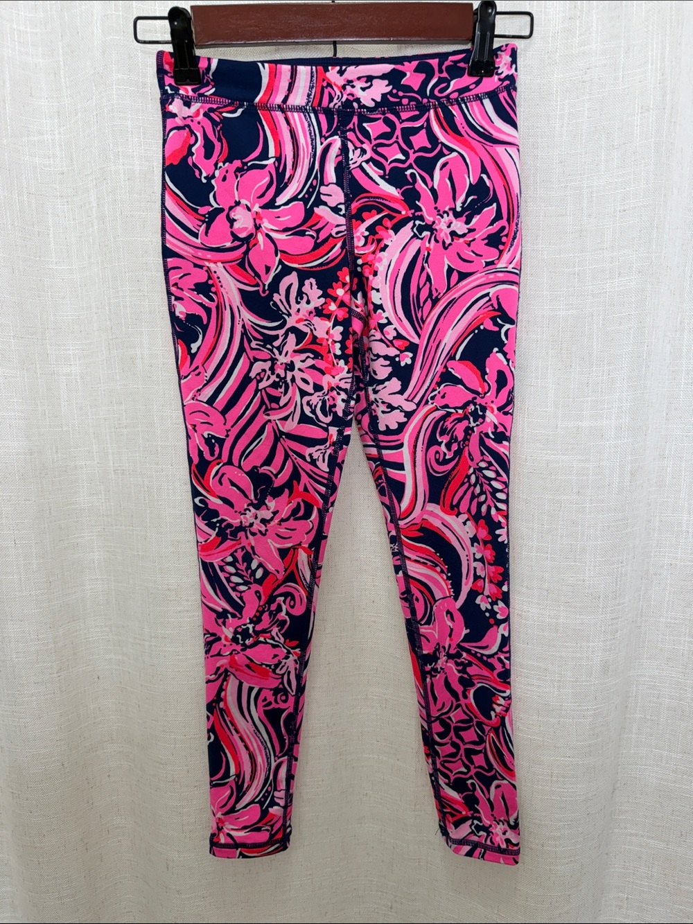 Lilly Pulitzer Luxletic Girls' Pink Floral Print Active Leggings Size Large